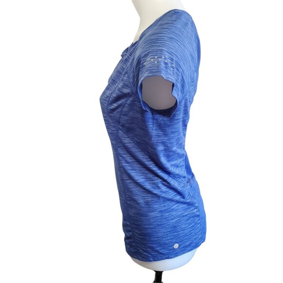 Zella Womens Blue Short Sleeve Breathable Quick Dry Activewear Top S - Picture 2 of 7